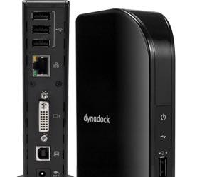 Стыковочная станция Toshiba dynadock V подключается к ноутбуку одним кабелем